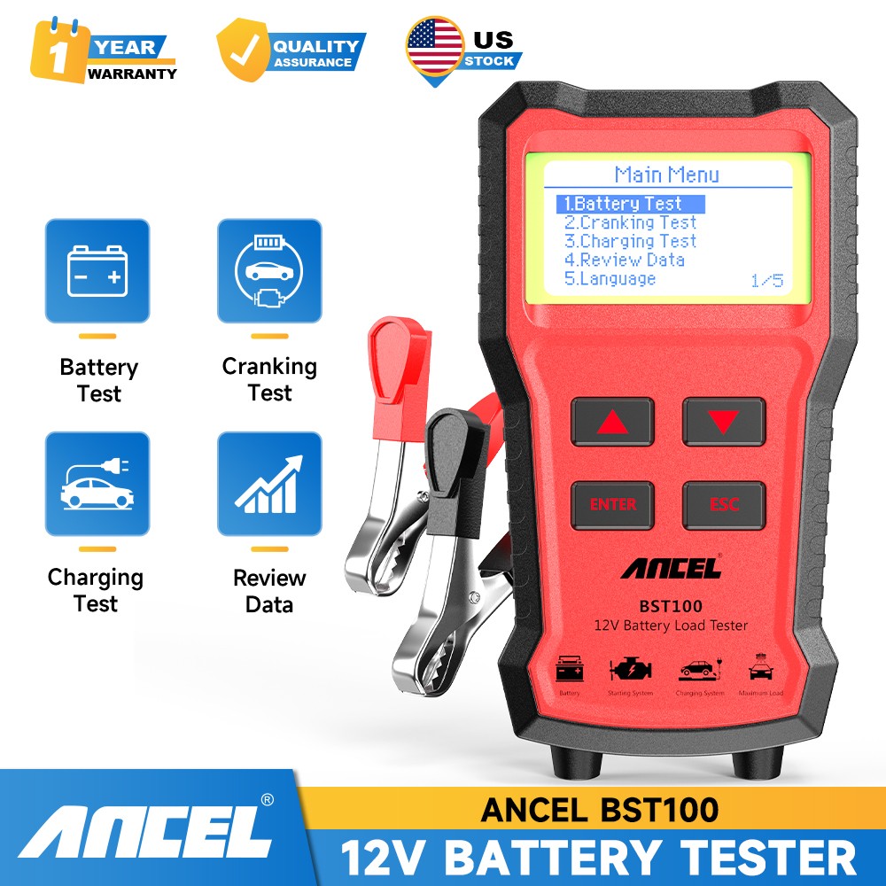 ANCEL BST100 Car Battery Load Tester Charging Cranking Analyzer Tool 12V