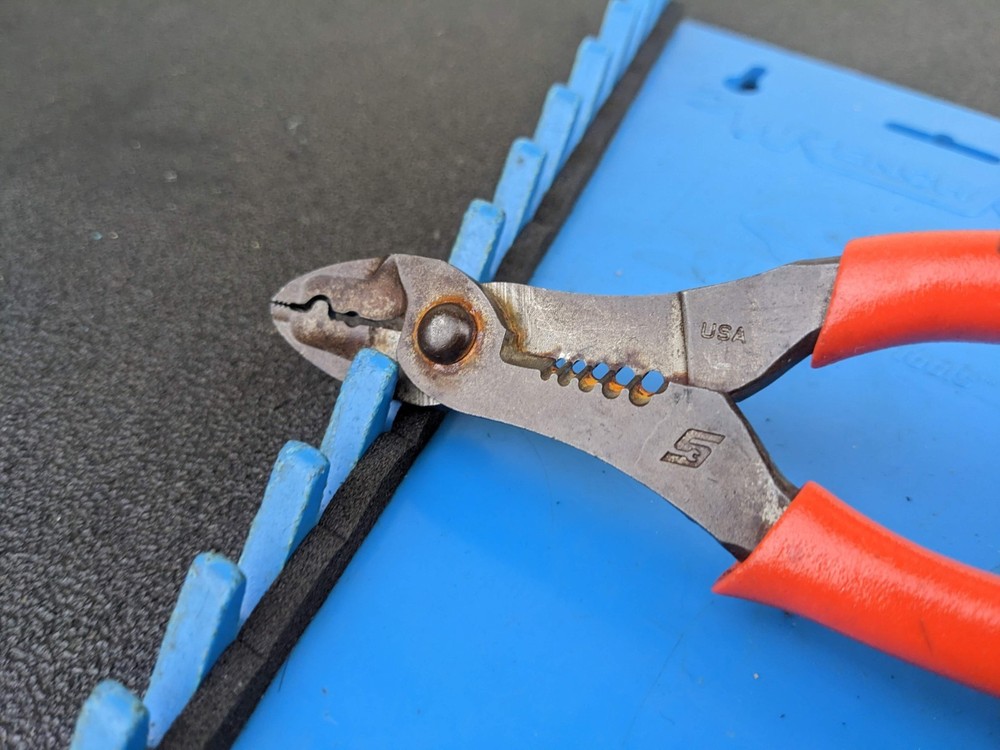 #bl907 Snap-on Tools PWCS7ACF 7" long Orange Wire Stripper Crimper Cutter