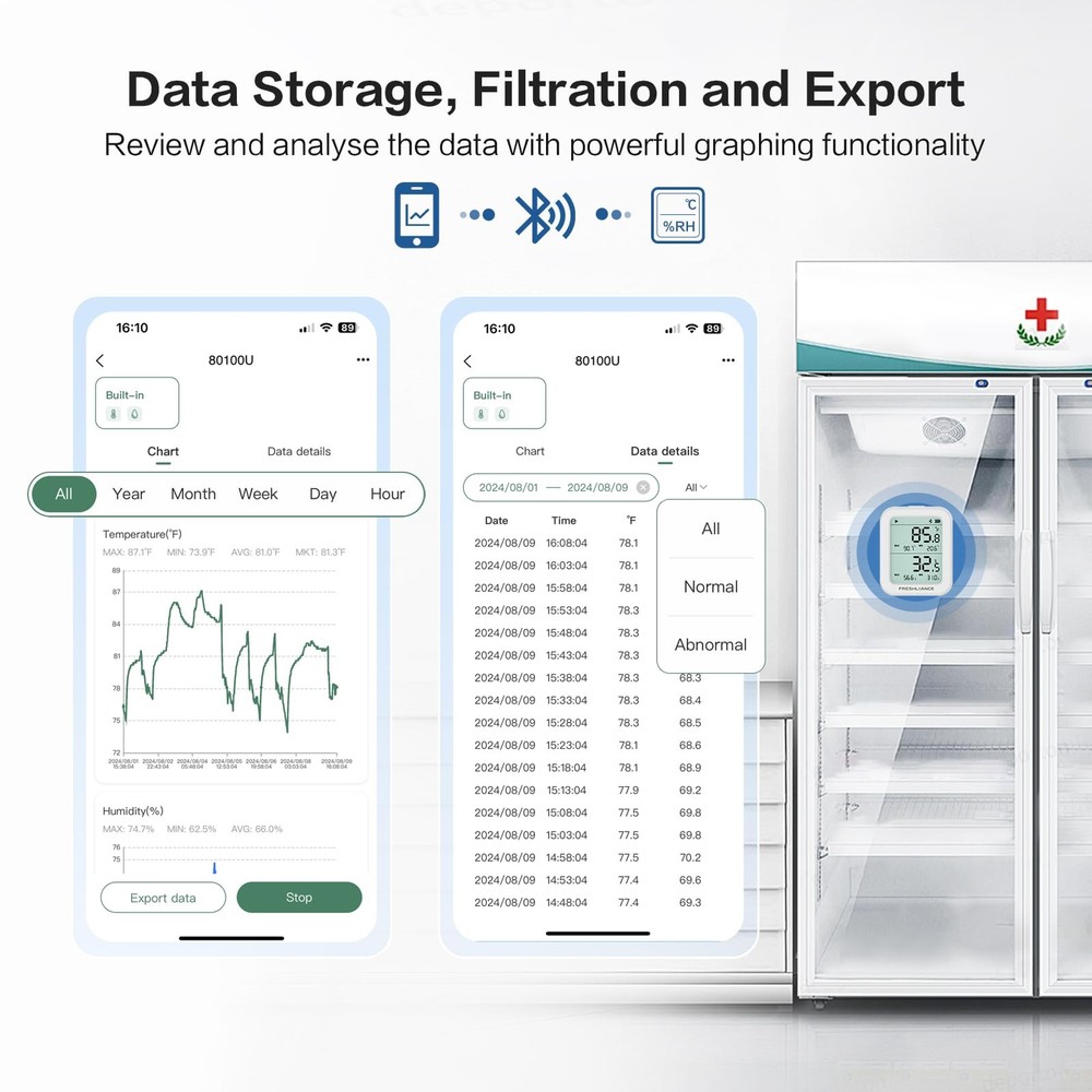 Freshliance Room Thermometer Indoor, Bluetooth Without External Probe