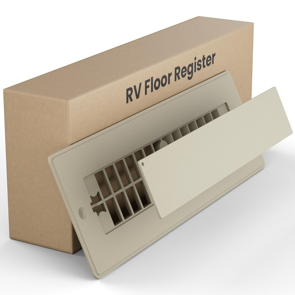 Safoner Aluminum RV Floor Register for 2"x10" Vent with Removable Pet-safe Cover