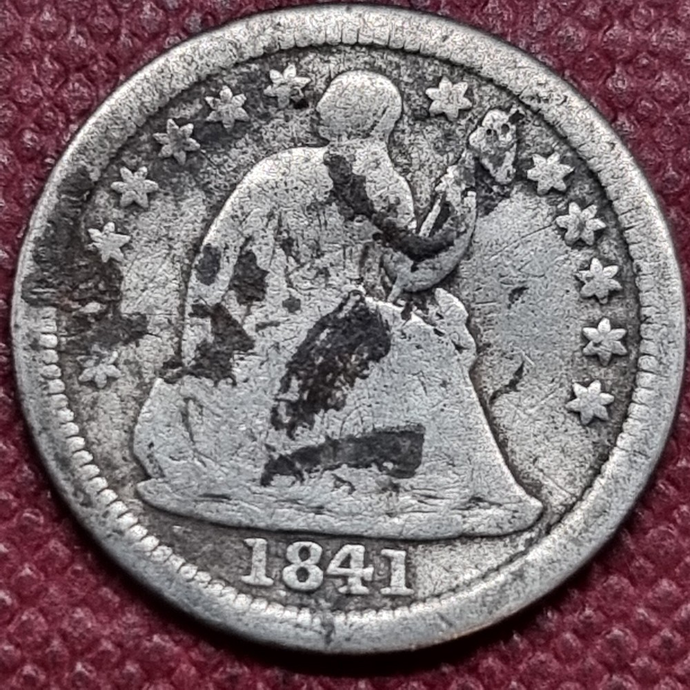 1841 Seated Liberty Half Dime 5c Circulated #83077