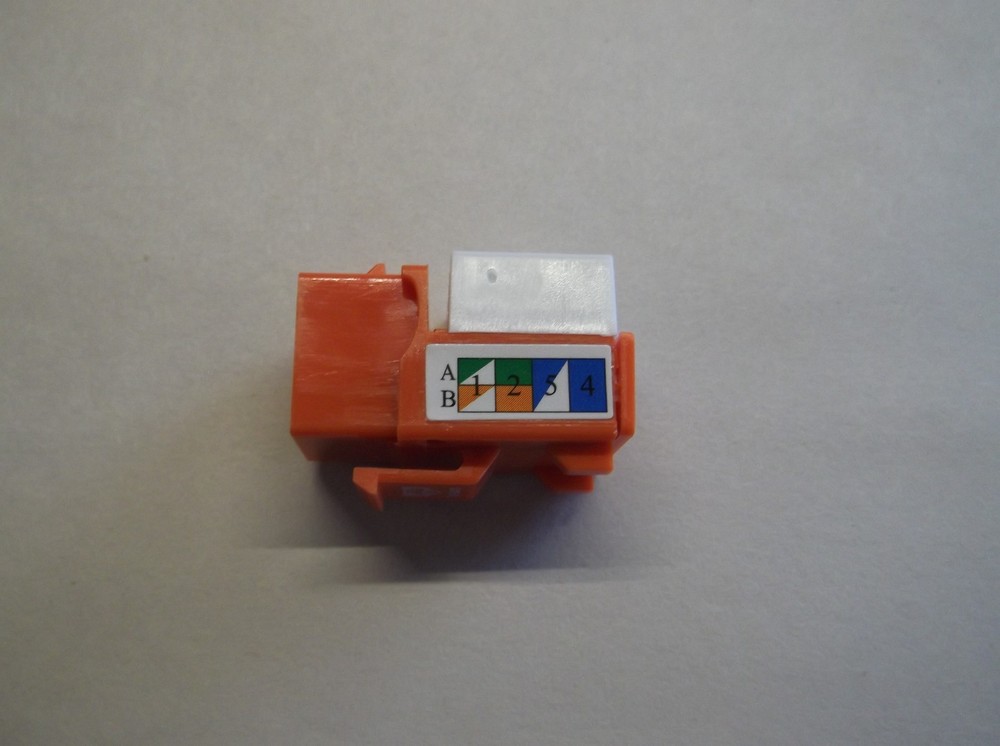 Cat5E Keystone Jack in Orange 25 Pcs Pack Data 110 Punch Computer Network