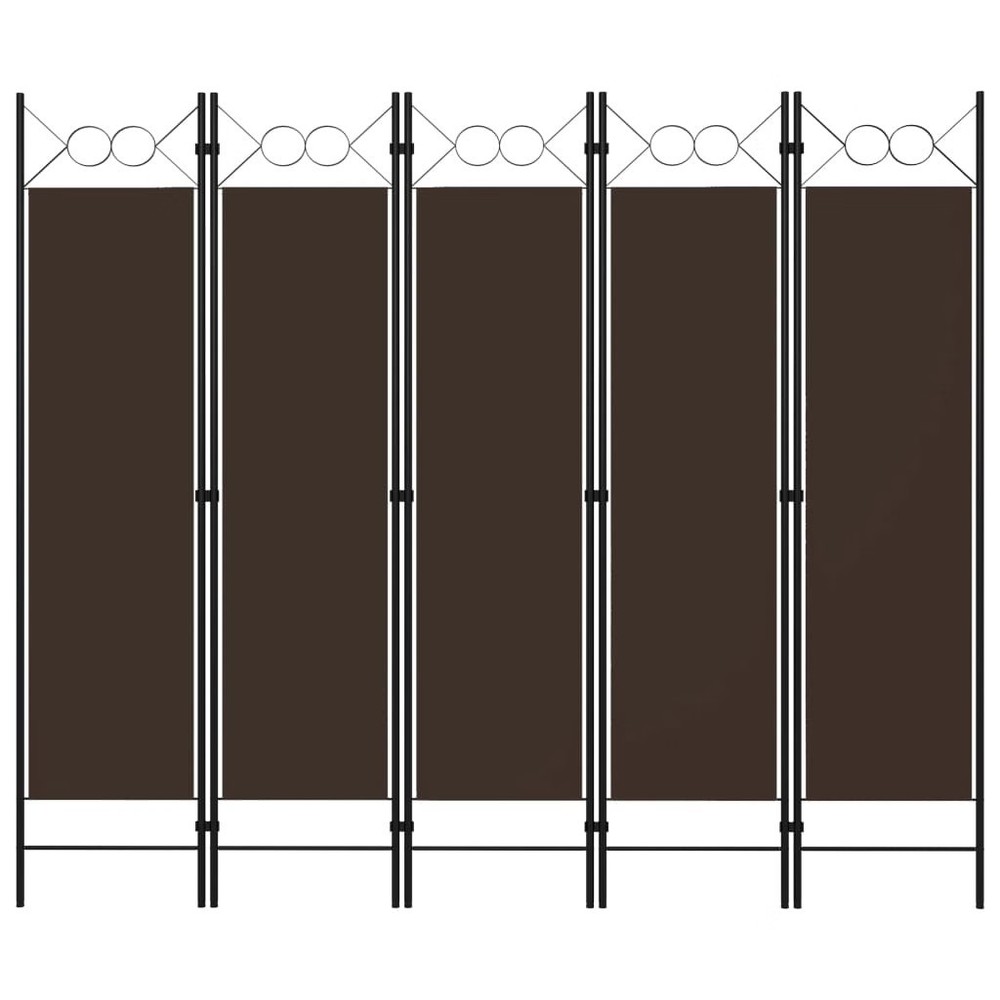 5-Panel Room Divider Brown 78.7"x70.9"