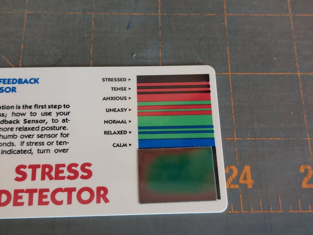 Vintage Stress Detector BIOFEEDBACK Sensor Card Guided Meditation Relief