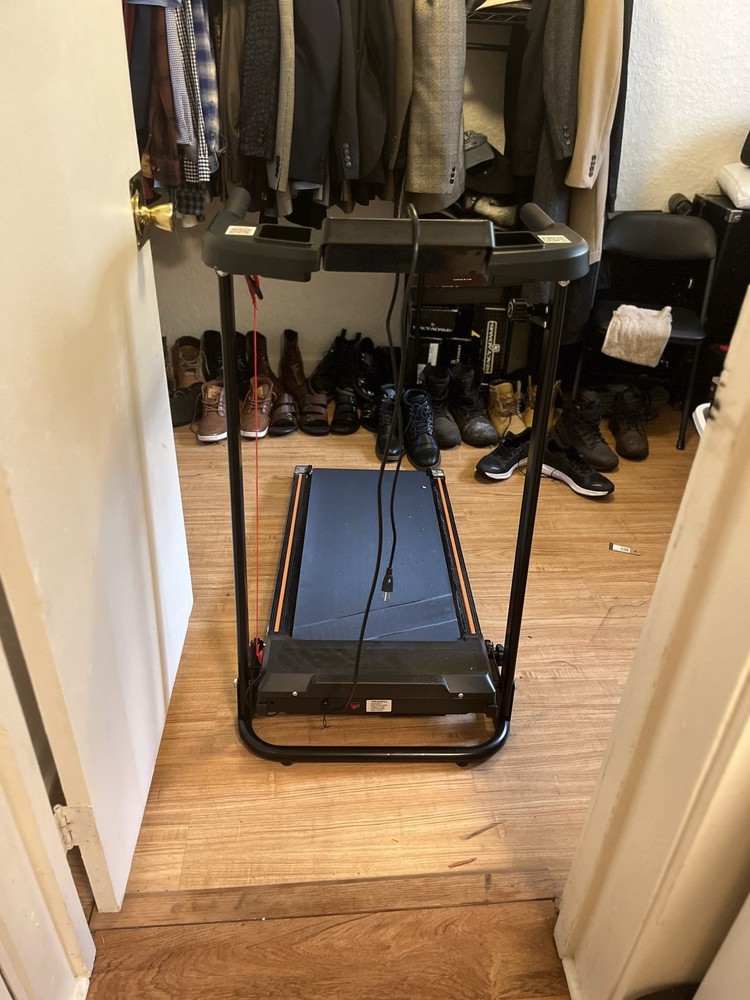 Electric Compact Folding Treadmill Black for Home Running & Gym Training