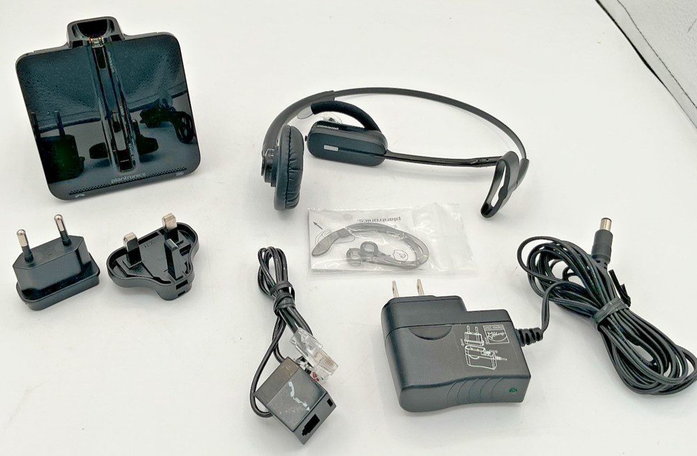 Plantronics C054A Wireless Headset System DECT COMPLETE CLEAN Fast Free Shipping