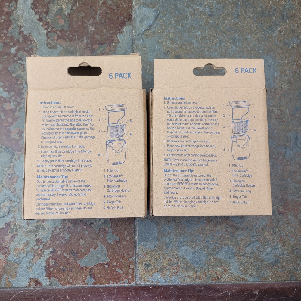 Aqueon EcoRenew Replacement Filter Cartridges Medium - 6 pack X2