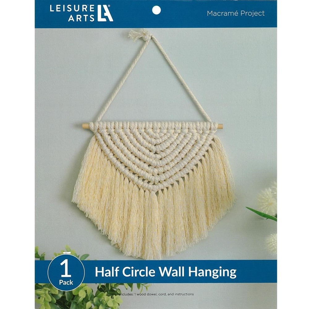 Macrame Kit Half Circle Hanging, Macrame Kits for Adults Beginners, Wall Hang...