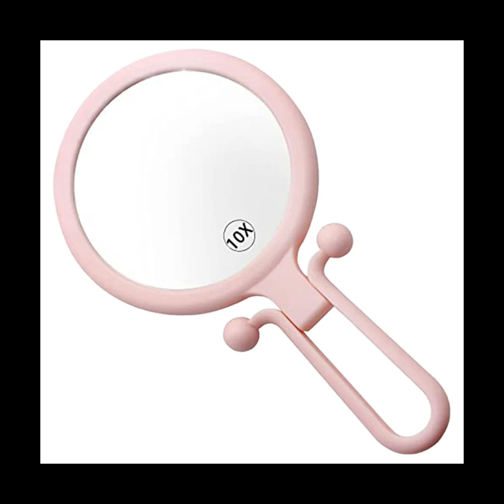 10X Handheld Magnifier, Double Sided Folding Makeup Mirror, Portable Handheld Mi