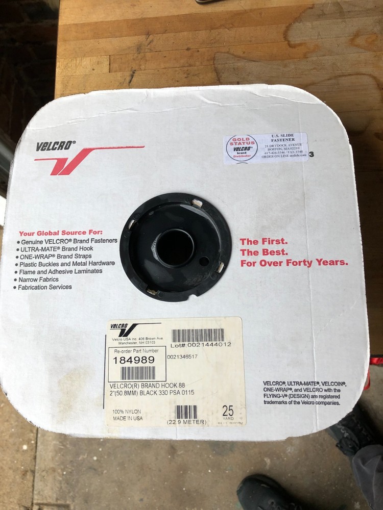 VELCRO 184989 75' x 2" Hook Tape - Black