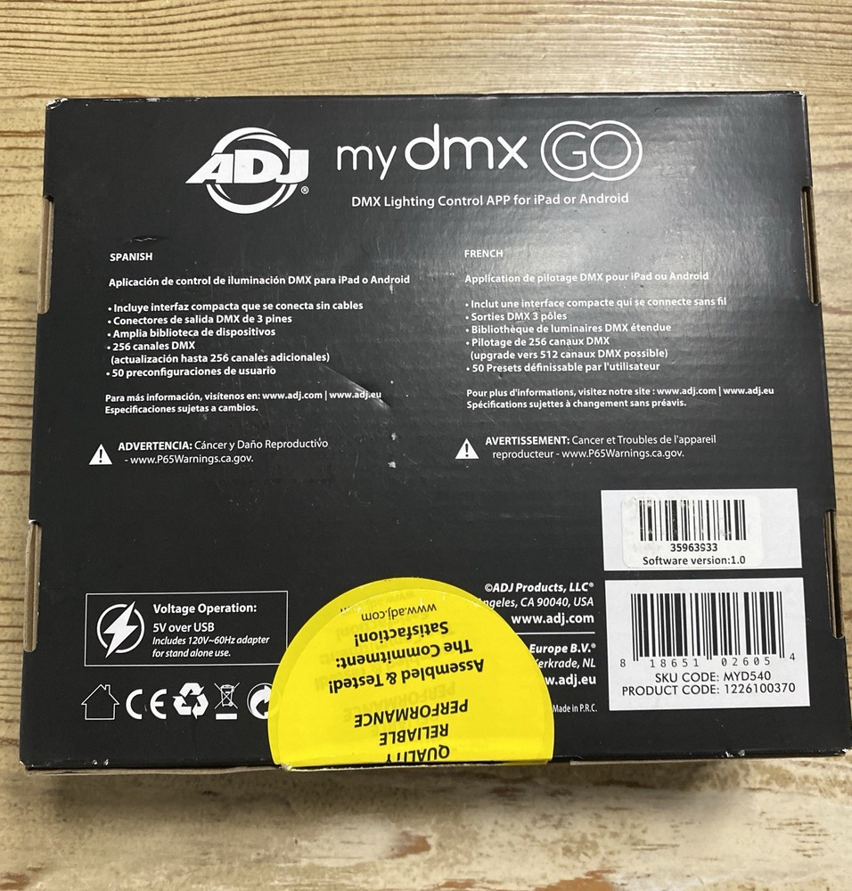 ADJ myDMX Go - DMX Lighting Control System with Wi-Fi/USB Interface