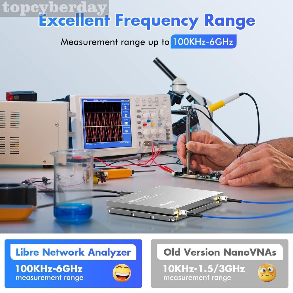 LibreVNA 2.0 Upgraded 100kHz-6GHz Vector Network Analyzer USB Full 2-Port VNA A