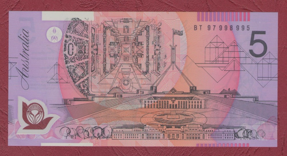 AUSTRALIAN BANKNOTE $5 Five Dollars 1997 TEST PREFIX BT97
