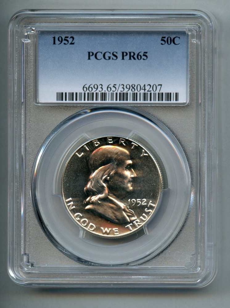 1952 Franklin Silver Half Dollar PCGS PR 65