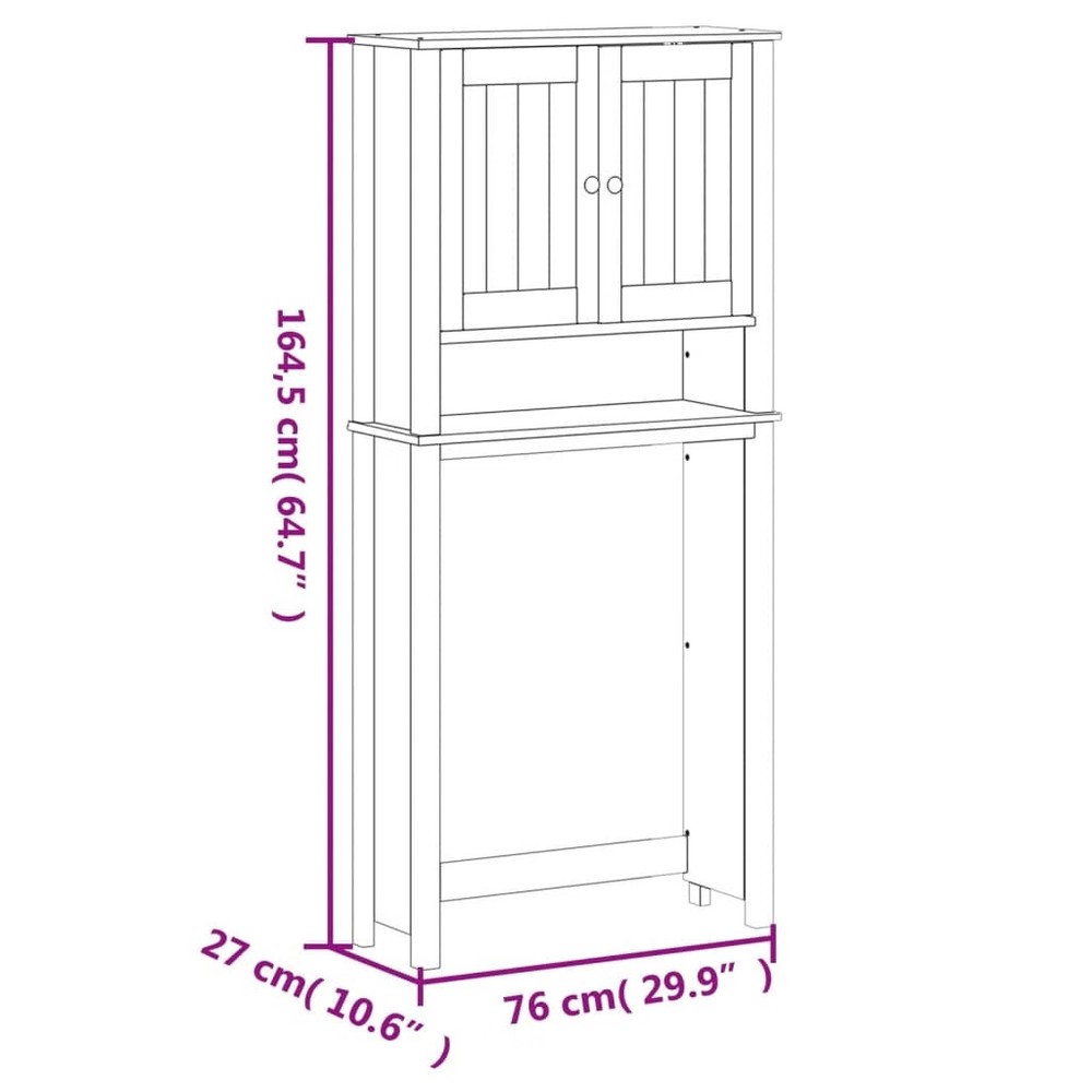 Washing Machine Cabinet White Solid pine wood Standard