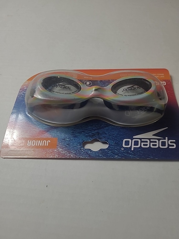 New Speedo Glide Print Goggles - Junior - BLK/STRIPE