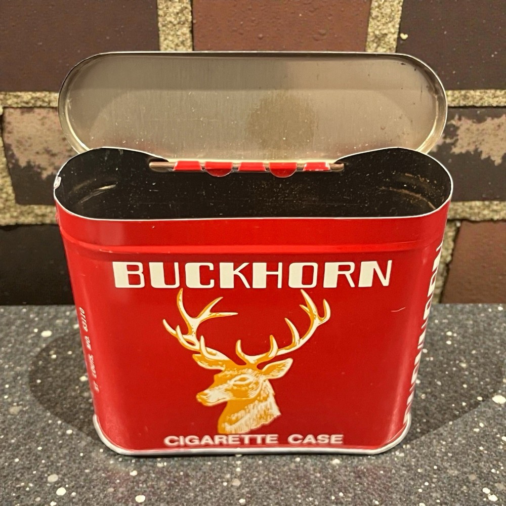 Buckhorn Cigarette Case Litho Pocket Tin