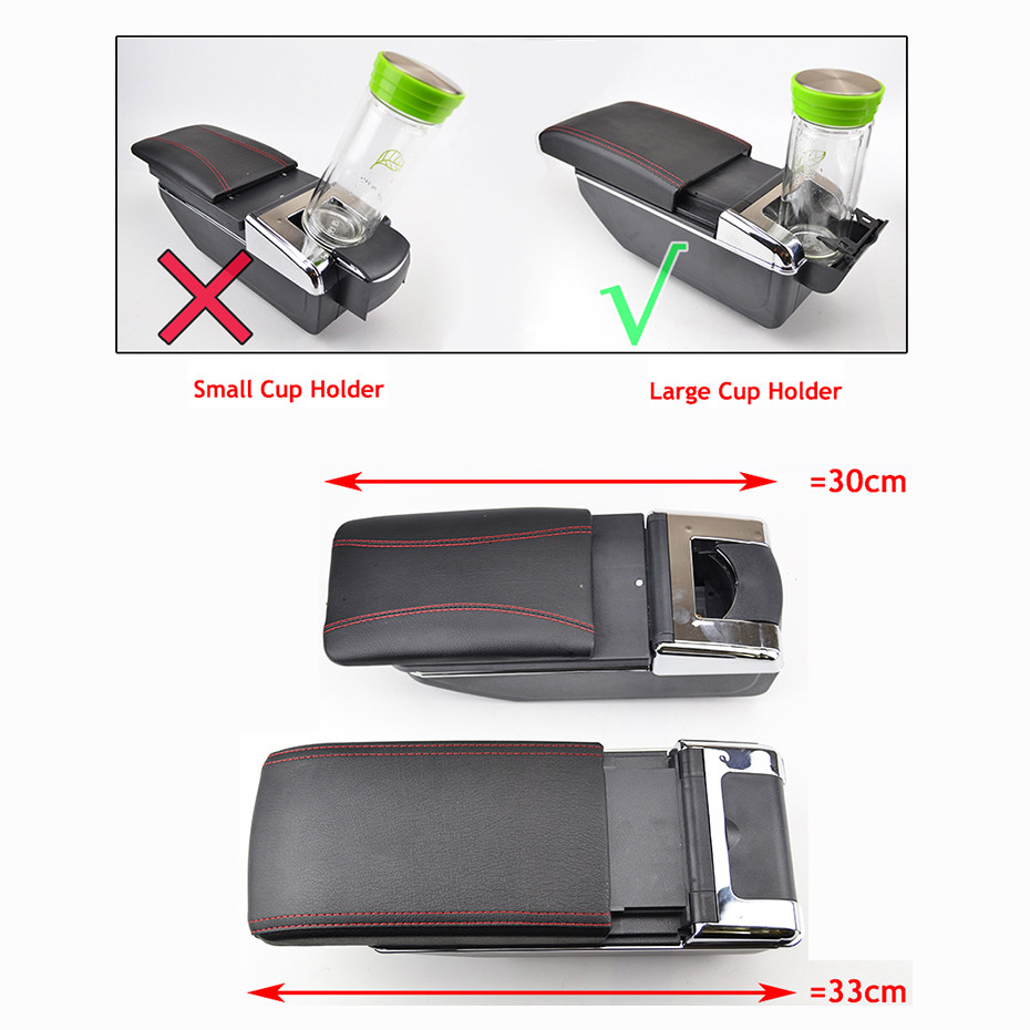 For Honda Fit Jazz 2009-2013 Central Console Armrest Storage Compartment & US