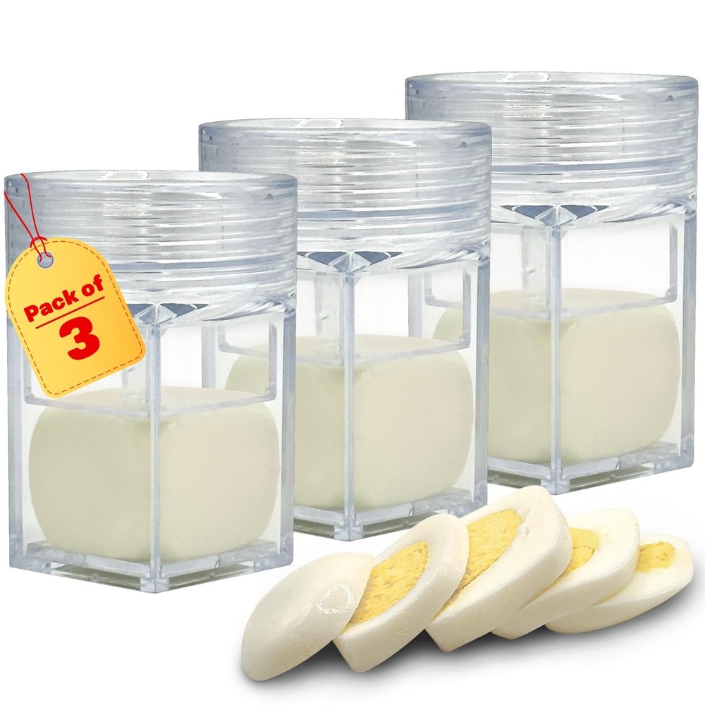 Pack of 3 Egg Shapers - Square Egg Mold for Hard Boiled Eggs - Egg Dicer & Press