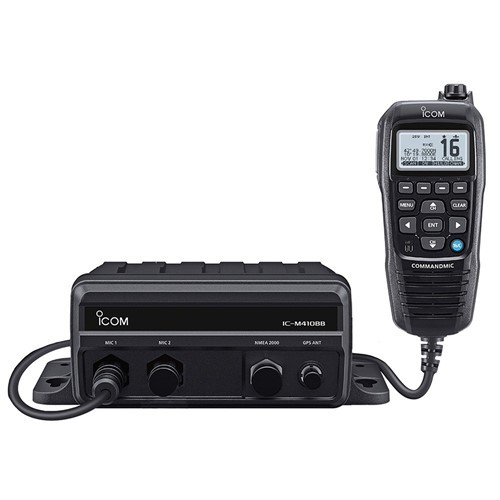 Icom M410BB 11 Black Box VHF w/Black Command Mic 2 Command Mic Ports