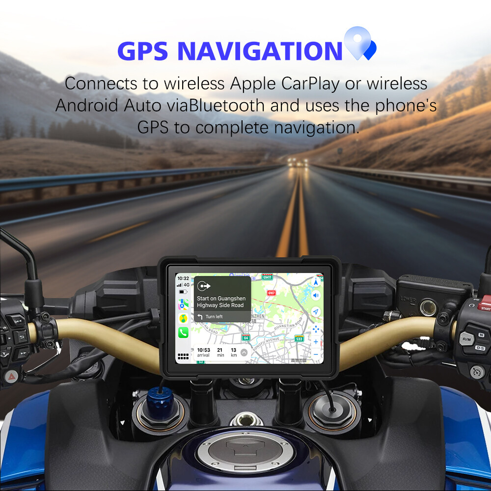 5Inch Linux System Motorcycle Navigator Buildin Carplay&Android Auto WaterProof