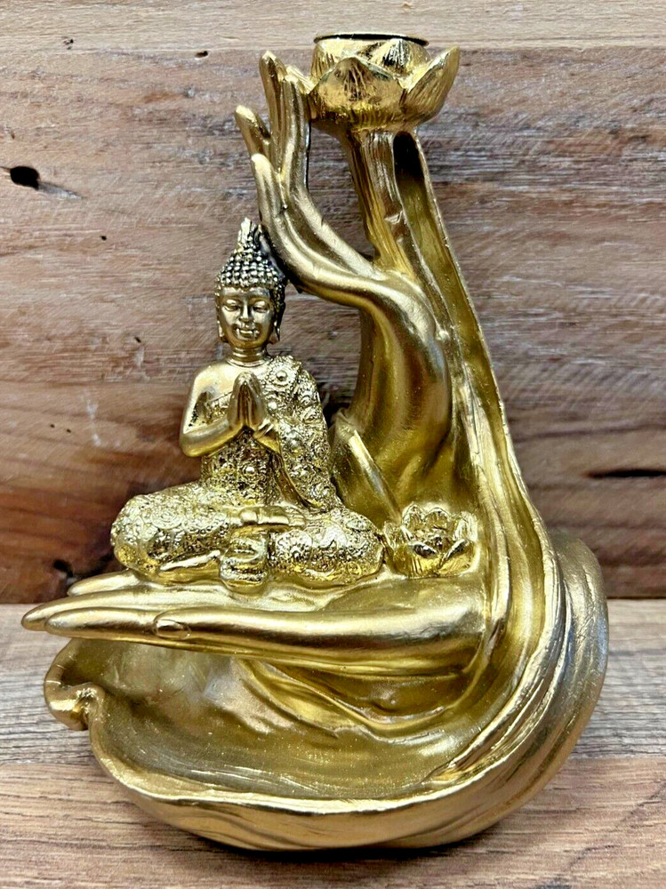 Buddha Resin Backflow Incense Burner 5.5" x 4.5"