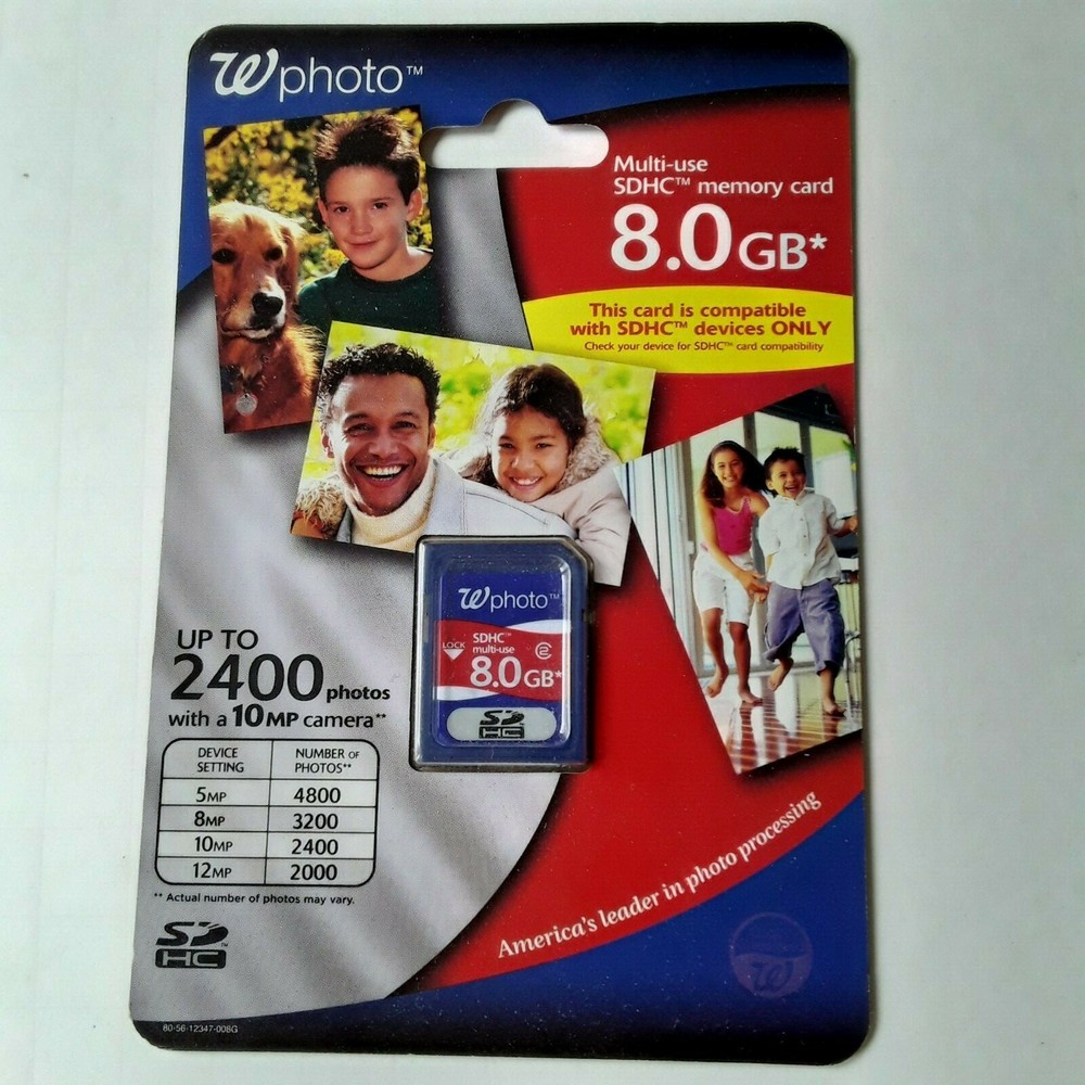 NEW Sealed Walgreens Multi-Use SDHC™ Memory card 8.0 GB