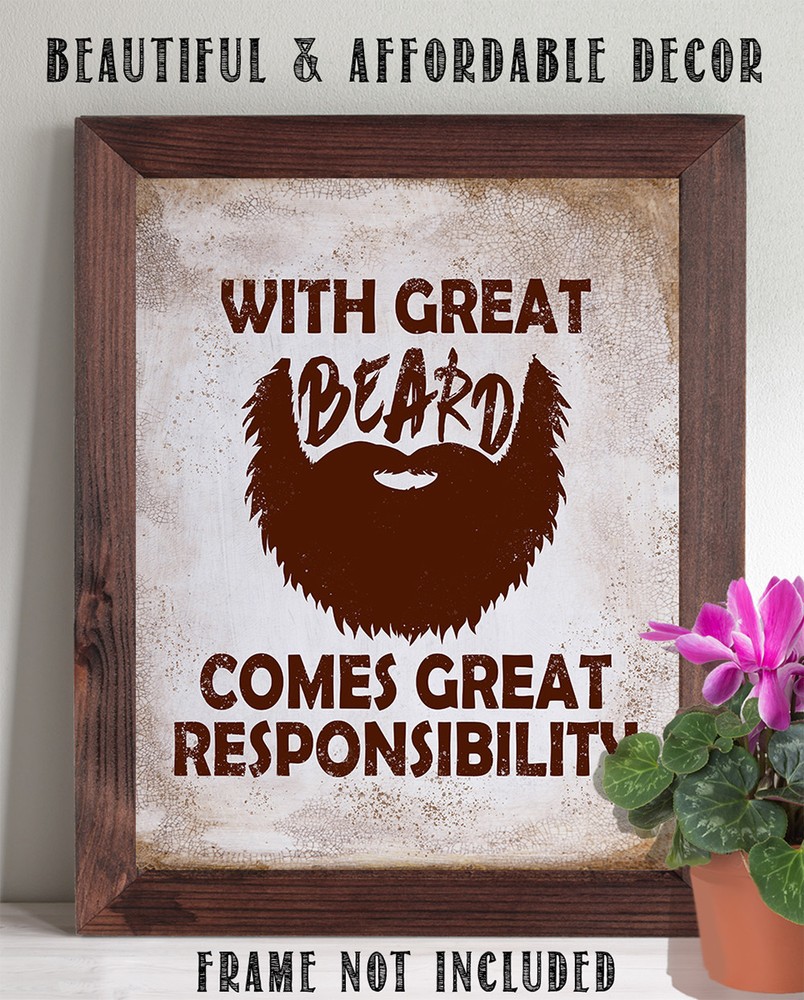 With Great Beard Comes Great Responsibility - 11x14 Unframed Typography Art