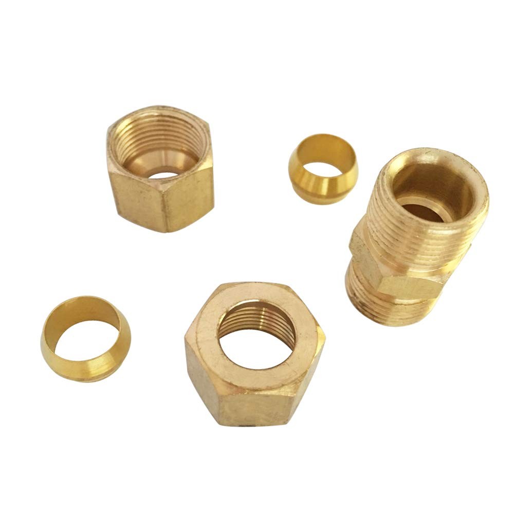 1/8" Compression Union Brass Tube Fitting, x OD, Copper