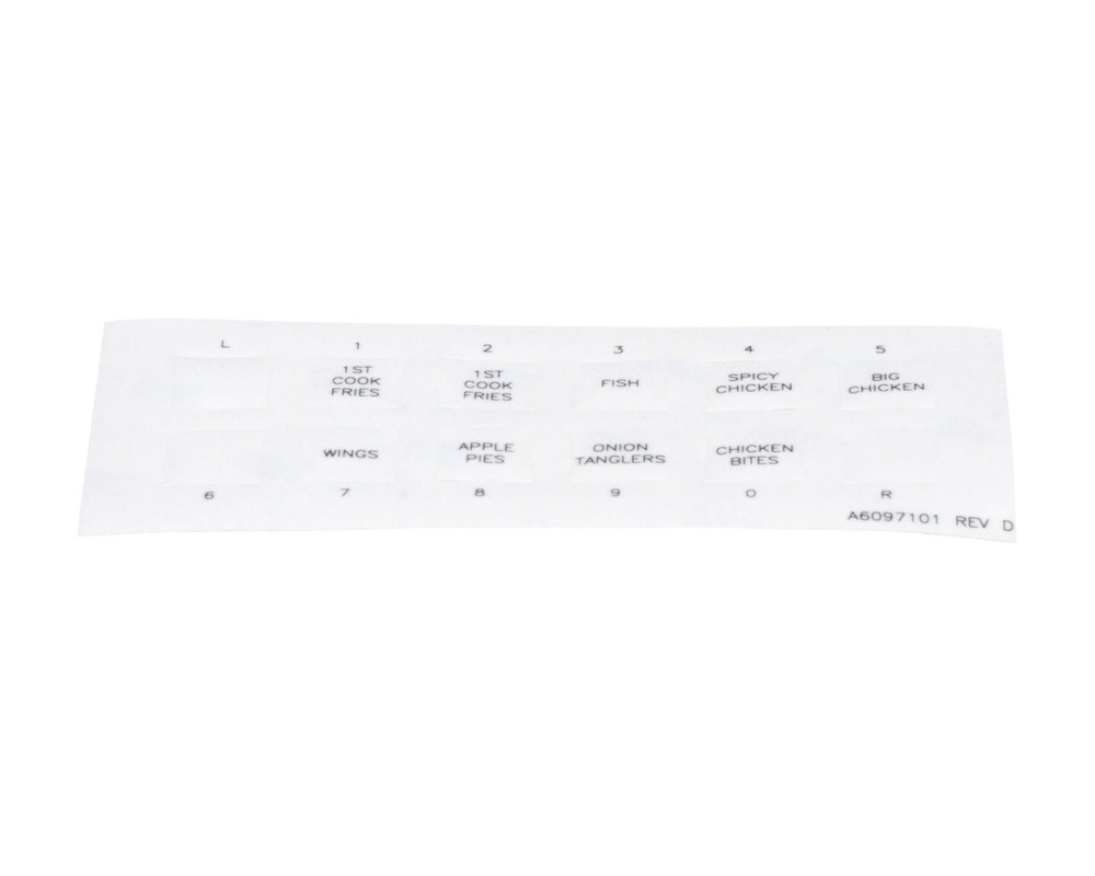 Pitco Label,Ssh60W Left Hand Cook A6097101 - Genuine OEM Replacement Part