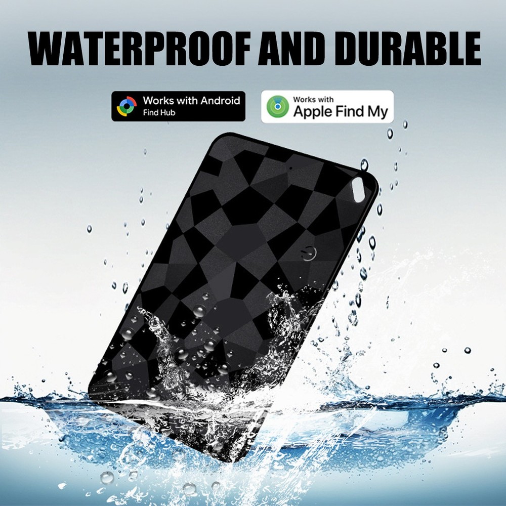 Black Wireless Charging Smart Card Tracker ABS Wallet Tracker Tracking Device