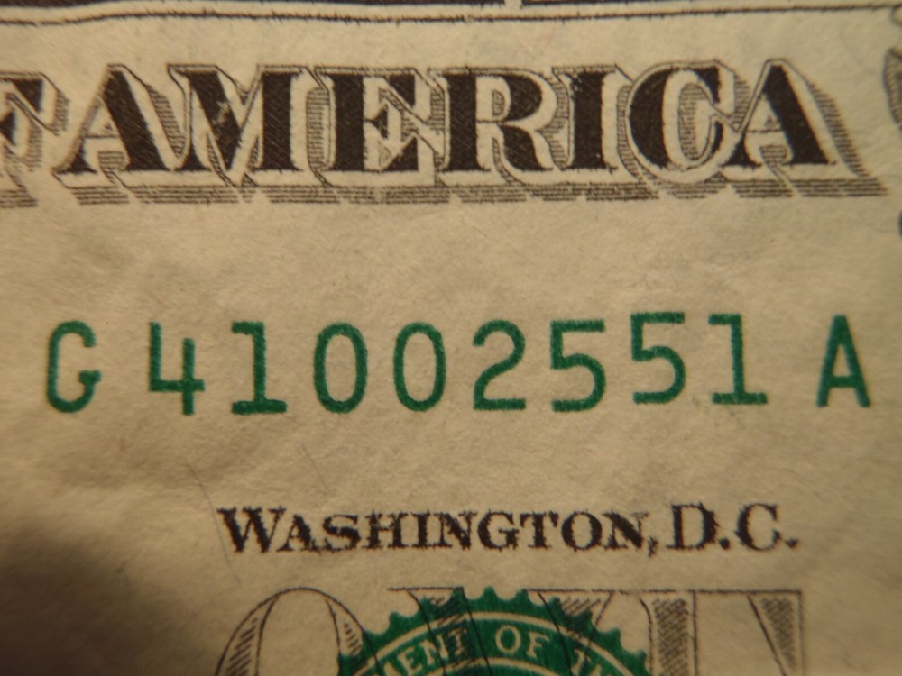 ERROR NOTE $1 Bill ~ Gas Pump Error Raised 51 A Serial Number