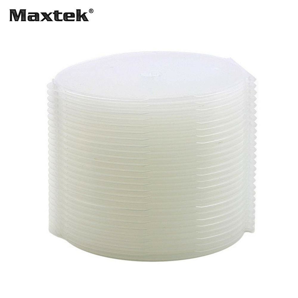 Maxtek 50 Pack Clear Transparent Round Clamshell CD DVD Case, with Lock