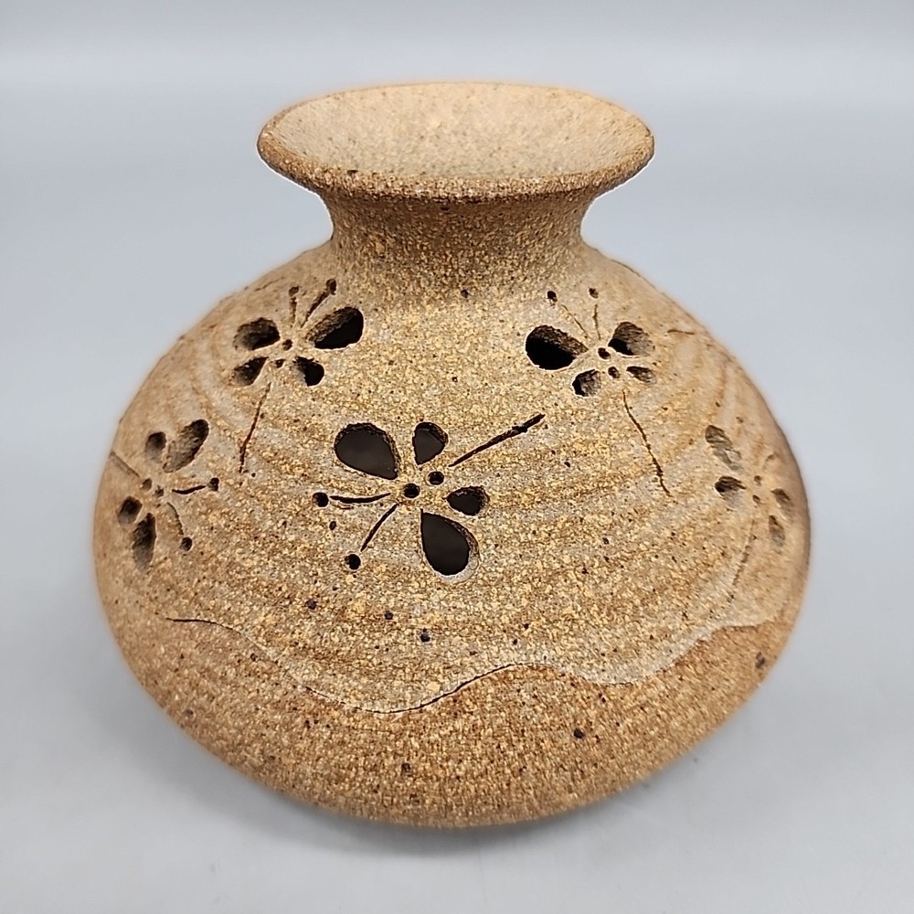 Stoneware Incense Burner Beige Butterfly 4"