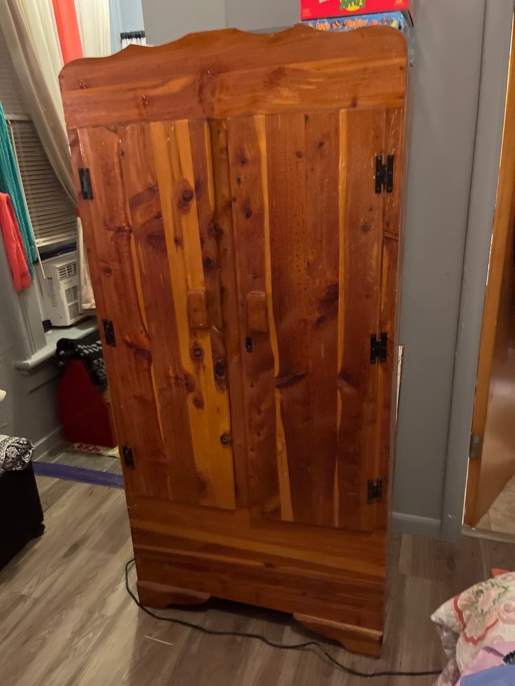Antique 2 Door Solid Red Cedar Wardrobe Closet