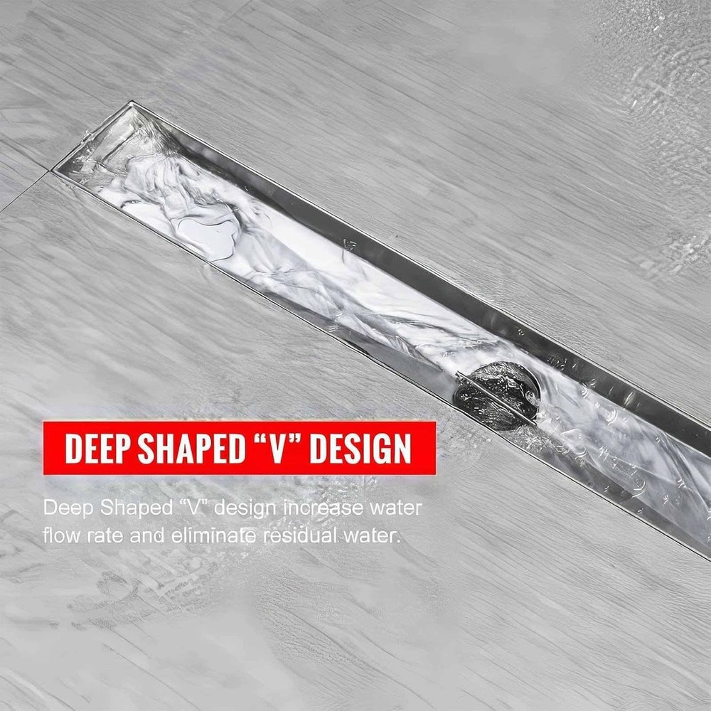 SaniteModar Linear Shower Drain 36 inch Stainless Removable Square Hole Panel