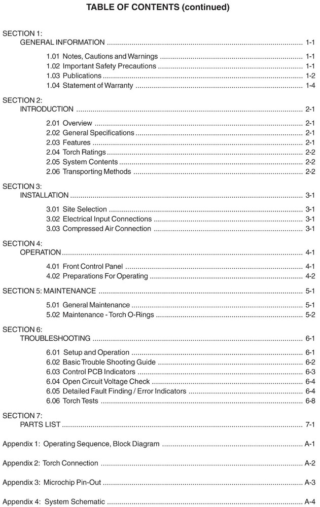Thermal Dynamics FirePower FP-20A Plasma Cutter Service Manual *966