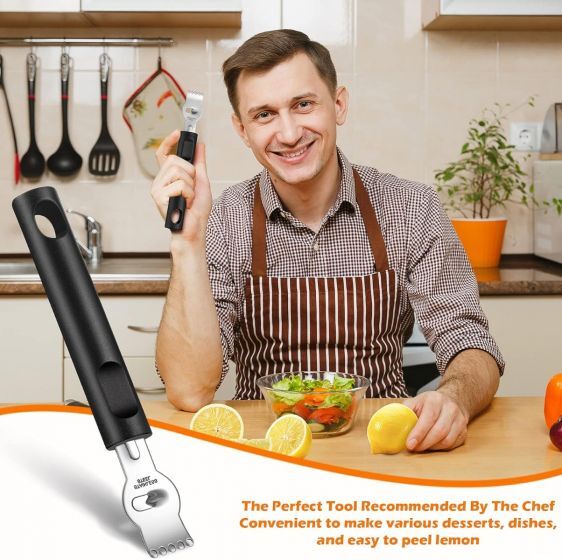 Stainless Steel Lemon Zester Peeler Kitchen Tool - Easy Cleaning