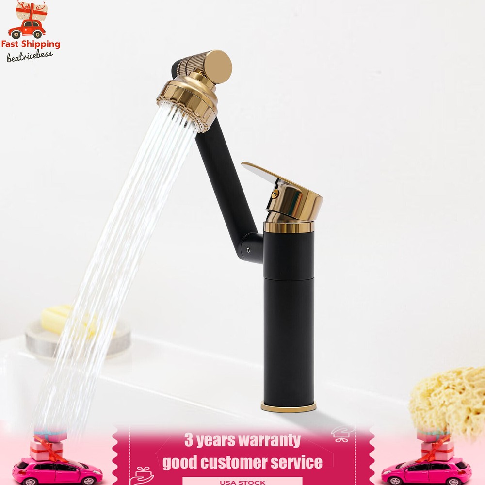 360?? Bathroom Sink Faucet Single Handle Waterfall Vanity Basin Mixer 2 Function
