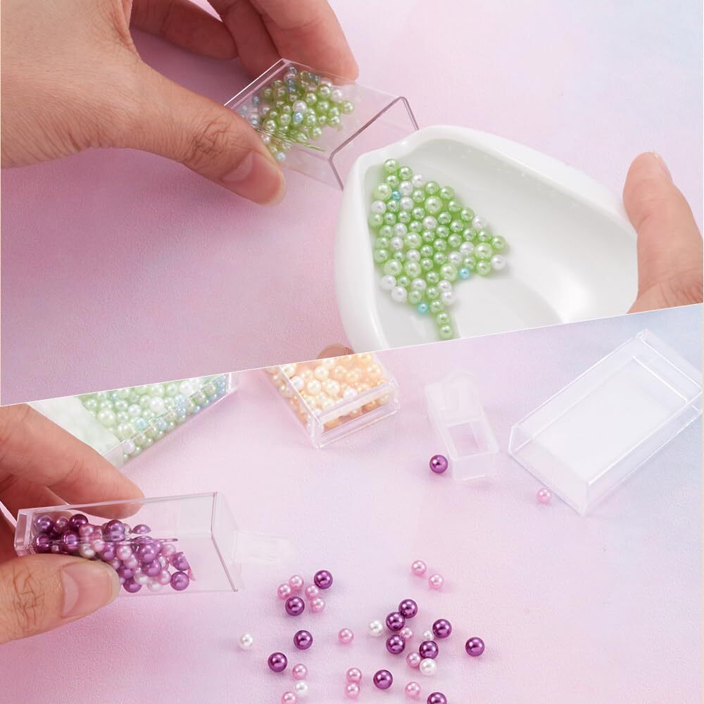 100Pcs Plastic Flip Top Seed Bead Small Storage Containers 2x1 Rectangle