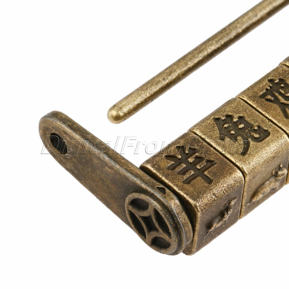 Chic Chinese Word & Pattern Password Padlock Hardware Chest Cabinet Door Decor