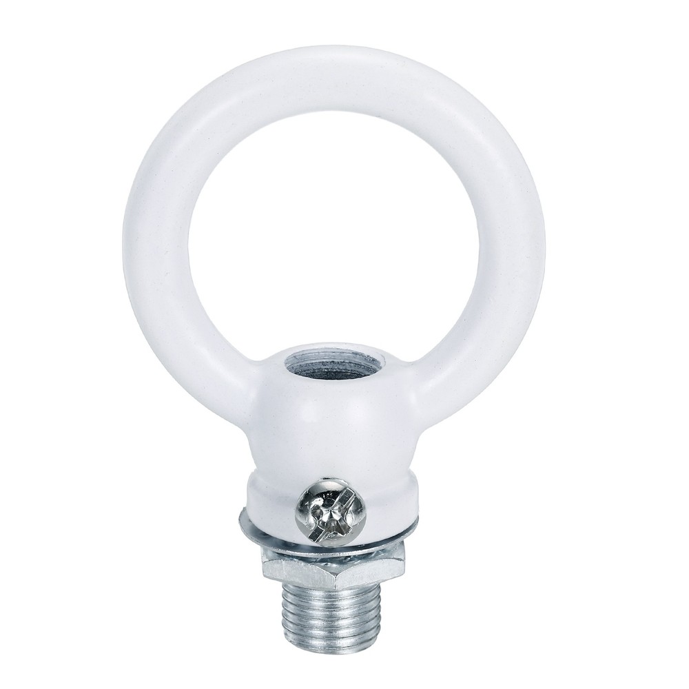 8kg M10 1.5x2" Thread Lifting Eye Nut Holder Hook Ring White