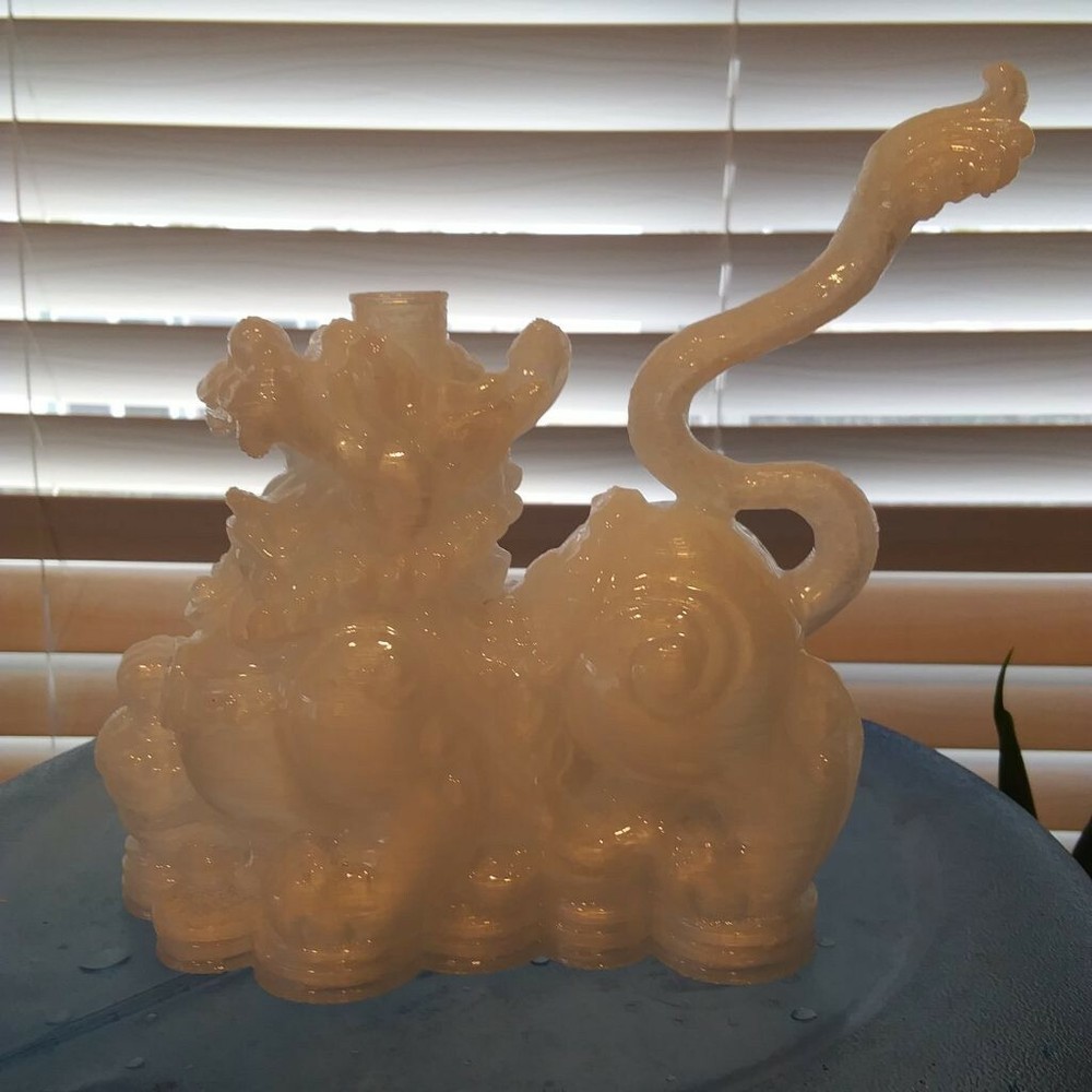 Crystal Tiger Bong Bubbler Water Pipe