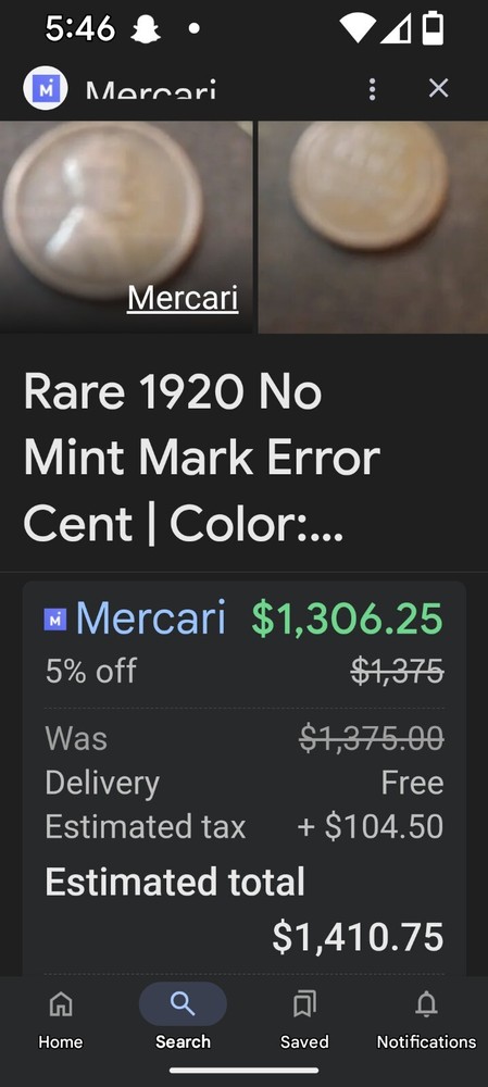 RARE 1920 No Mint W/Errors Lincoln Cent