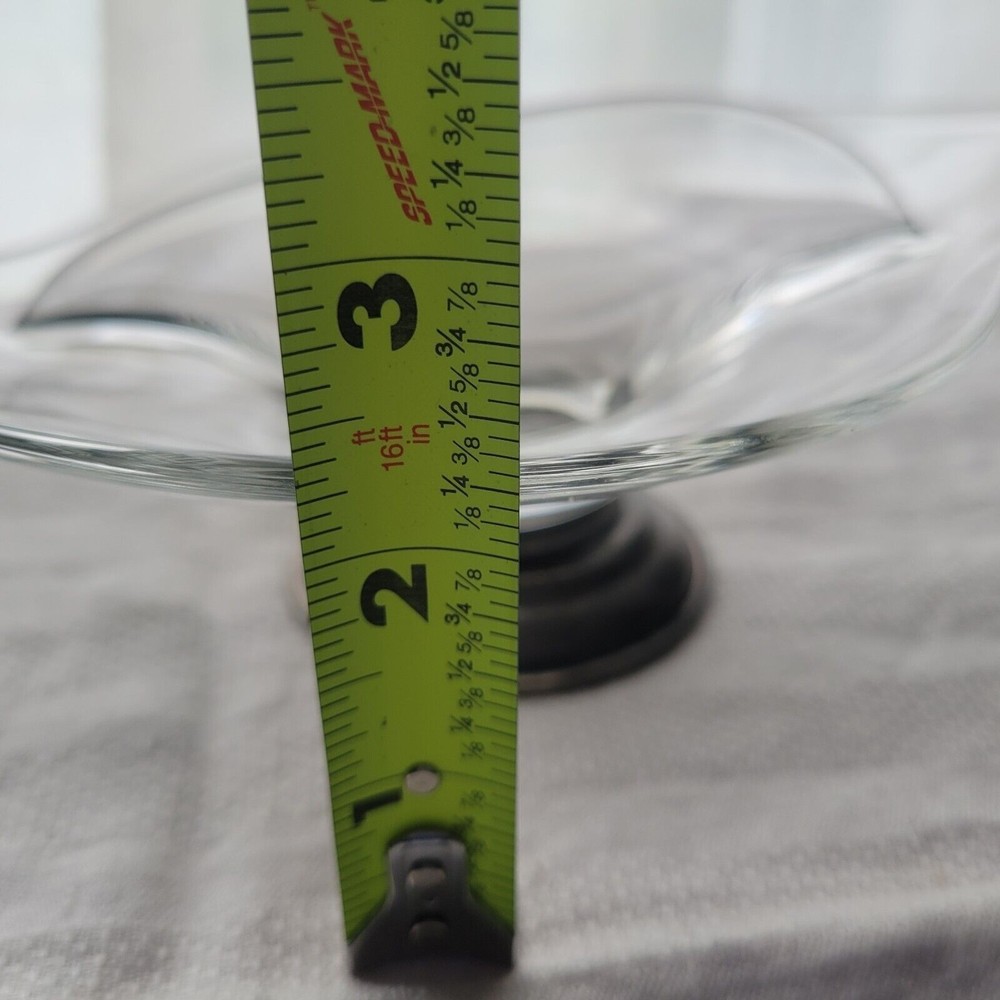 Crown Sterling Silver & Glass Divided Dish