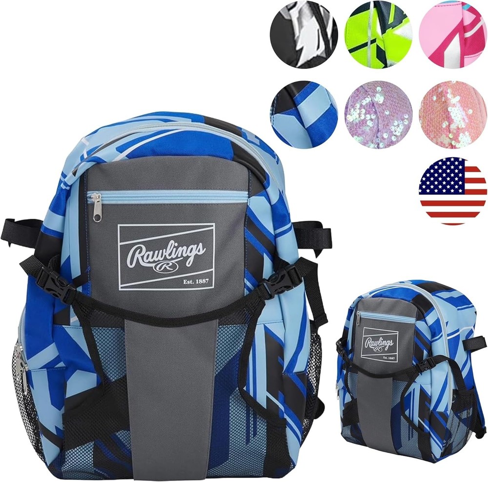 T-Ball Youth Equipment Backpack Polyester Durable Multiple Colors