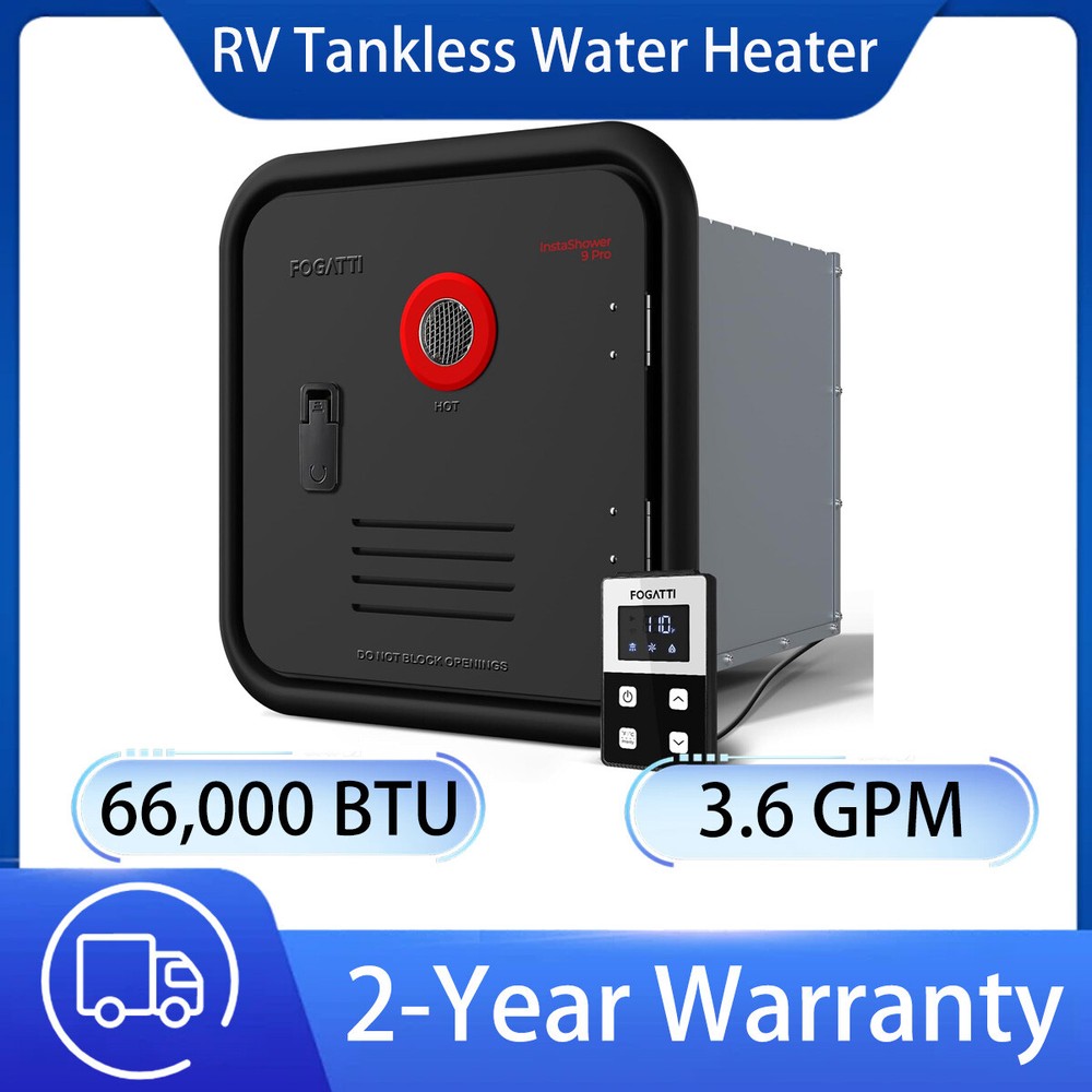 FOGATTI RV Tankless Water Heater 66,000 BTU w/Controller For Suburban & Atwood
