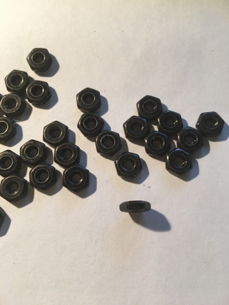6-32 PLAIN HEX (small pattern) NUTS BLACK OXIDE ALLOY STEEL - 100 pcs