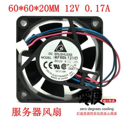 Delta 6020 6cm AFB0612HD 12V 0.17A chassis CPU cooling fan