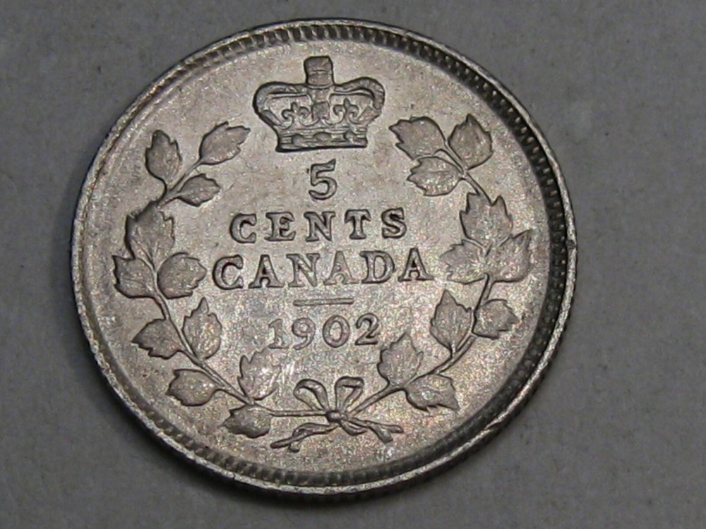 AU 1902 Silver 5¢ Cent CANADA Edward VII. #17